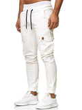 Men Cargo Joggers Drawstring Elastic Waist Tapered Work Pants