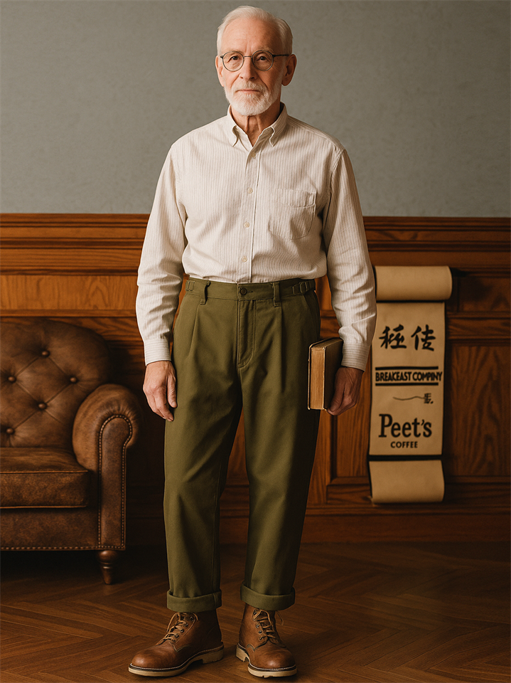 Men's Retro Style Straight Leg American Causal Cargo Pants