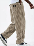 Men's Retro Comfy Loose Fit Elastic Waist Corduroy Pants