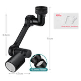 1080° Rotation Foldable 22/24MM Adaptor Faucet Extender with 2 Spray Modes