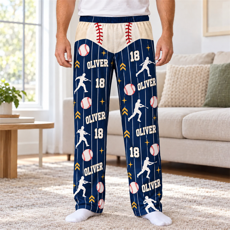 Men's Funny Ball Games Print Pajama Pants For Sports Lovers