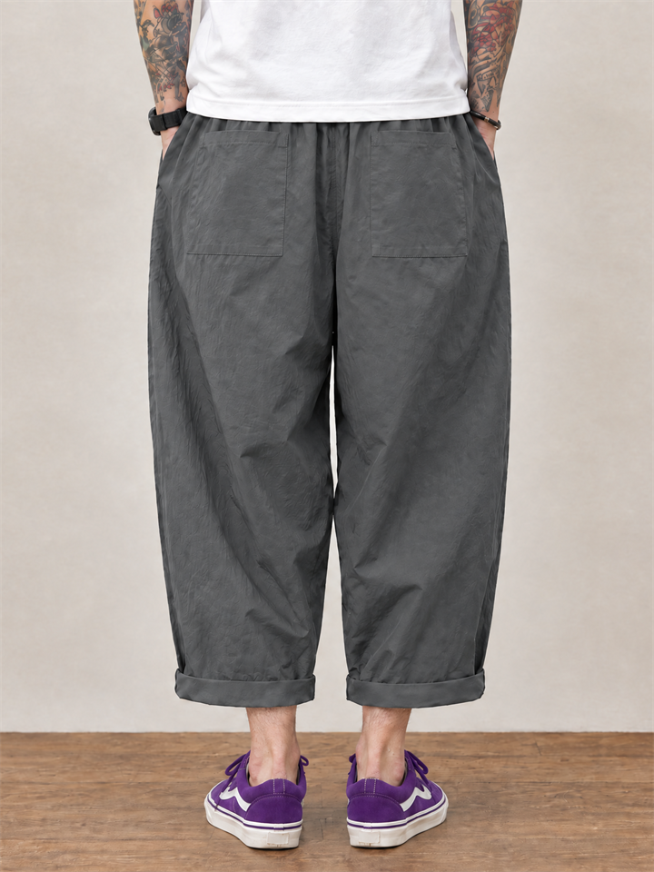 Men's Japanese Style Elastic Waist Baggy Balloon Pants