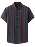 Men's Stylish Plus Size Button Up Striped Shirts