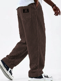 Men's Retro Comfy Loose Fit Elastic Waist Corduroy Pants