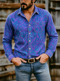 Men's Retro Style Button Up Western Vintage Shirts