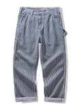 Men Loose Fit Wide Leg Denim Carpenter Jeans Work Pants