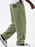 Men's Retro Comfy Loose Fit Elastic Waist Corduroy Pants