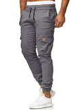 Men Cargo Joggers Drawstring Elastic Waist Tapered Work Pants