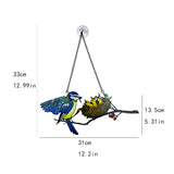 Adsorbable Pendant Chain Multicolored Birds Window Hanging Ornaments