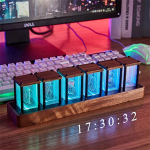 4 & 6 Grids Time Display RGB LED Electronic Tube Clock Timer