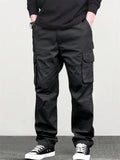 Men's High Steet Straight-Leg Multi Pockets Cotton Cargo Pants