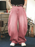 Men's Retro Urban Barrel Fit Baggy Washed Denim Jeans