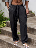 Mens Summer Casual Elastic Waist Cozy Cotton Linen Pants