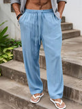 Mens Summer Casual Elastic Waist Cozy Cotton Linen Pants