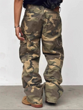 Men's Loose Streetwear Camouflage Ripped Cargo Denim Pants