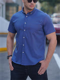 Men's Plus Size Short Sleeved Button Up Shirt