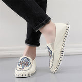 Ethnic Style Elephant Embroidered Cotton Linen Cloth Shoes for Men