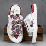 Masked Lion Dance Boy Design Men's Summer Sandals