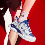 Vintage 3D Dragon Cloud Fluorescent Sneakers for Men