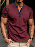 Comfort Stretchy Slim Fit Henley Shirt for Men