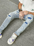 Men's Fashion Streetwear Skinny Ripped Jeans