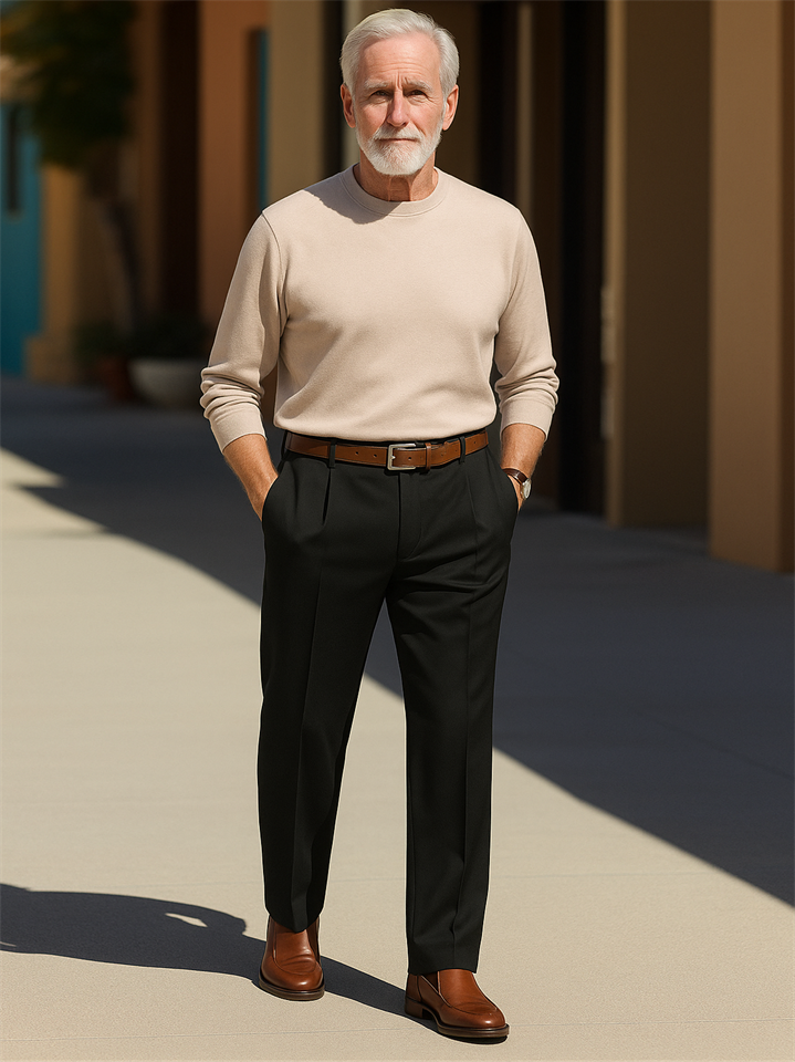 Men's Cozy Straight Leg Business Dress Pants