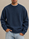 Men Oversized Crewneck Sweatshirt Vintage Wash Pullover Casual Top