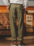 Men's Retro Style Straight Leg American Causal Cargo Pants