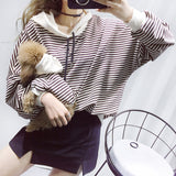 Spring Modish Striped Hoodie for Small Dogs & Owners