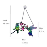 Adsorbable Pendant Chain Multicolored Birds Window Hanging Ornaments