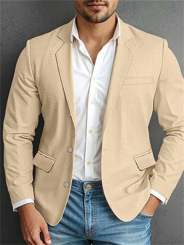 Men's Stylish Lapel Collar Slim Fit Button Up Blazers