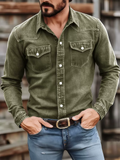 Mens Cool Western Style Long Sleeve Button Down Shirts