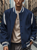 Men's Stand Collar Single-Breasted Baseball Jacket