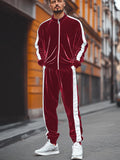 Men's Casual 2-Piece Zip Up Cozy Velvet Tracksuit Sets