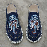 Ethnic Style Elephant Embroidered Cotton Linen Cloth Shoes for Men