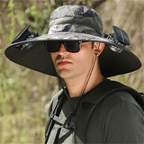 Strong Wind Solar Fan USB Rechargeable Sun Hat