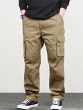 Men's High Steet Straight-Leg Multi Pockets Cotton Cargo Pants
