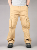 Men Ripstop Cargo Pants Multi Pocket Loose Fit Hiking Work Trousers