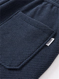 Men's Casual Comfy Elastic Waist Straight-Leg Drape Twill Knitted Pants
