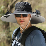 Strong Wind Solar Fan USB Rechargeable Sun Hat