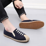 Comfy Cotton Cloth Flat Contrast Color Walking Shoes for Men