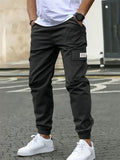 Men's Street Style Casual Cropped Jogger Pants with Multi-Pockets