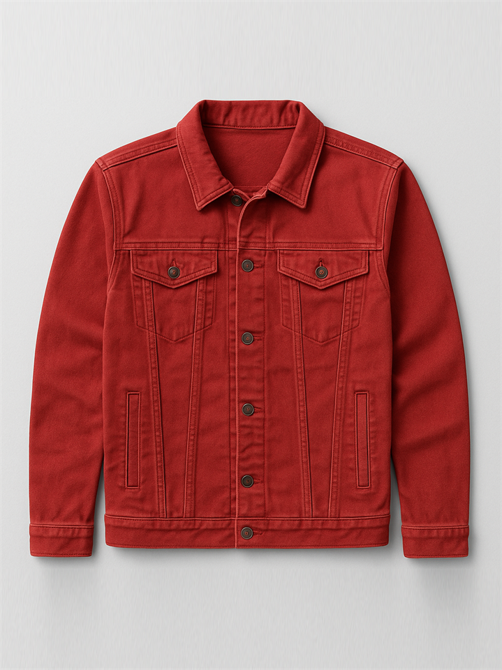 Men's Casual Button Up Denim Jacket