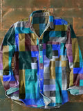 Men's Retro Contrast Color Plaid Button Up Shirts