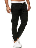 Men Cargo Joggers Drawstring Elastic Waist Tapered Work Pants
