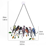 Adsorbable Pendant Chain Multicolored Birds Window Hanging Ornaments