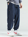 Men's Fashion Corduroy Drawstring Ankle-tied Pants