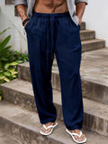 Mens Summer Casual Elastic Waist Cozy Cotton Linen Pants