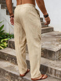 Mens Summer Casual Elastic Waist Cozy Cotton Linen Pants