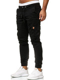 Men Cargo Joggers Drawstring Elastic Waist Tapered Work Pants